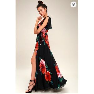 Lulu’s Flutter Sleve Maxi Wrap Dress